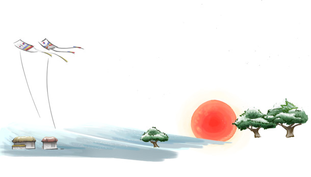 村庄雪景PNG透明图，高清圣诞节节日元素，设计素材免费下载
