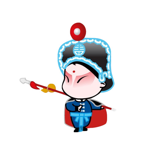 国潮戏曲人物PNG透明图，高清装饰元素，畅享中国风设计素材