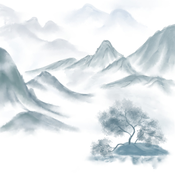 清明时节，精选中国风山水意境PNG透明图片，高清装饰元素，设计素材下载