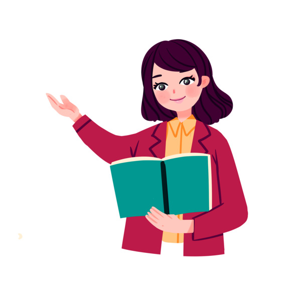 教师节献礼，女教师教书高清PNG透明图，节日元素丰富，PSD格式设计素材免费下载