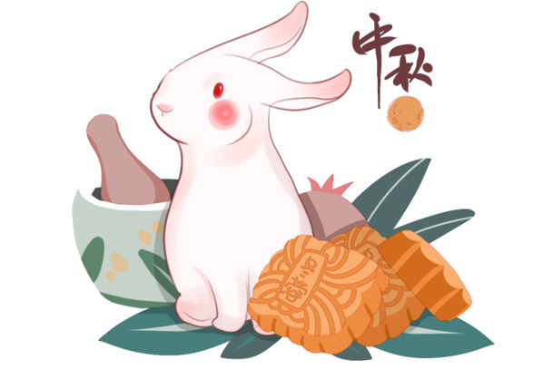中秋佳节玉兔图案，高清PNG透明图片，节日元素设计素材下载