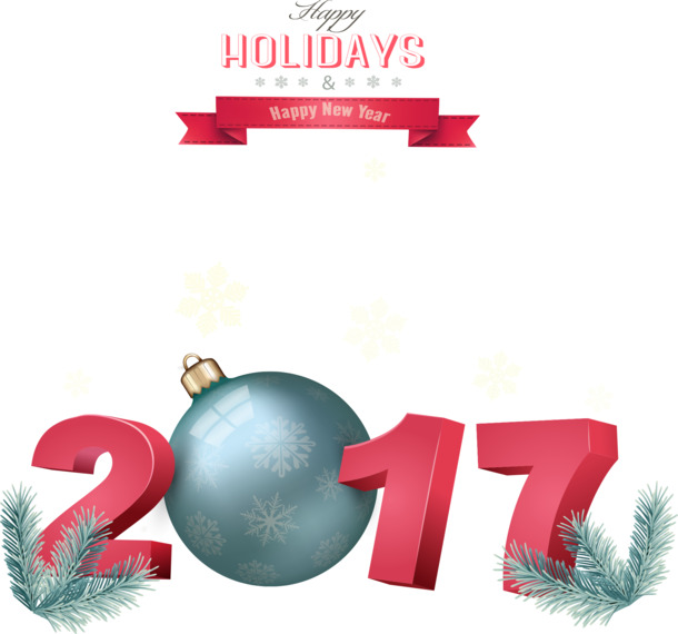 圣诞2017节日素材，高清PNG透明字体与EPS格式设计元素下载