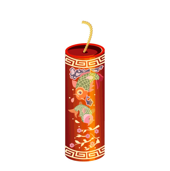 免费下载，高清红色爆竹PNG透明图片，烟花元素图标，设计素材无水印