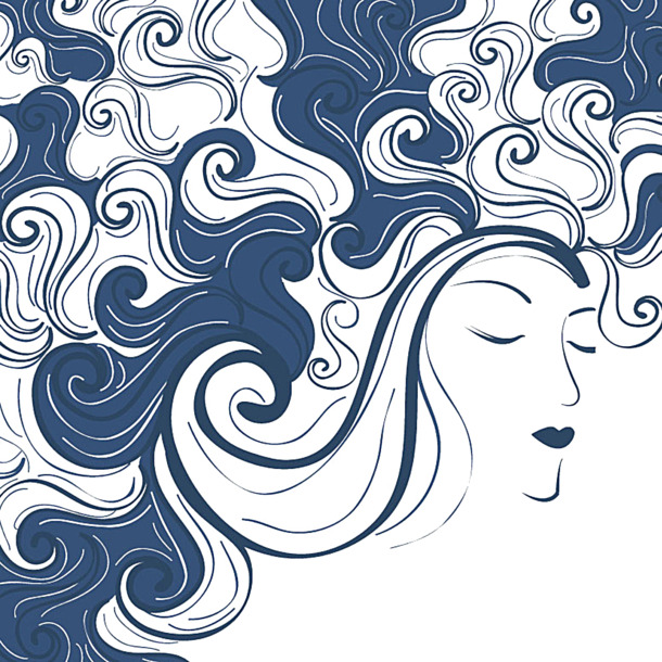 女人头像PNG透明图，高清装饰元素，花纹图片素材下载