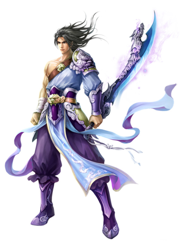 立绘原画，持刀战士男子高清PNG透明图，手绘卡通元素，免费下载