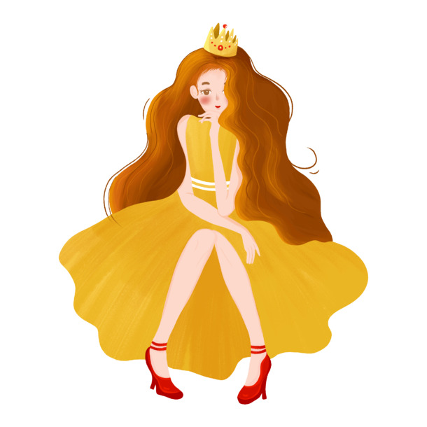 妇女节卡通女王插画，高清PNG透明图片与PSD设计素材下载