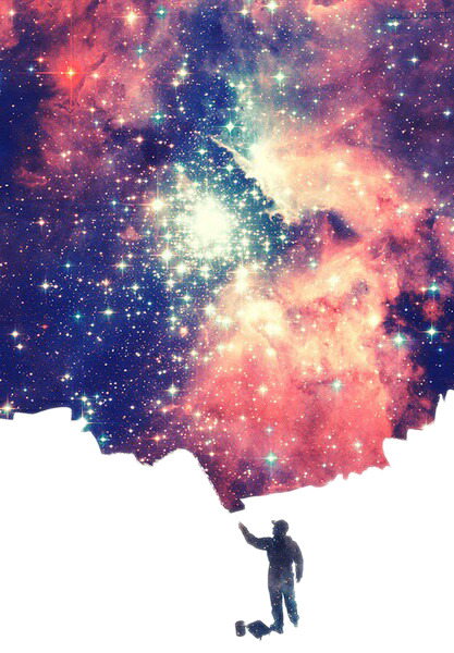 创意插画，粉刷星空PNG透明背景，抽象梦幻元素，高清设计素材下载