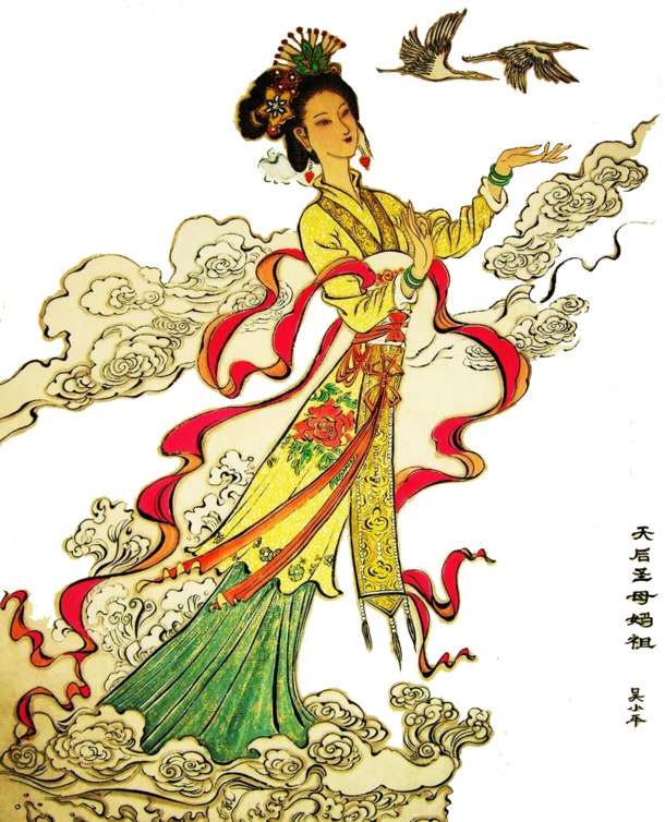 妈祖年画PNG透明图片，高清元旦春节元宵节日元素，设计素材免费下载