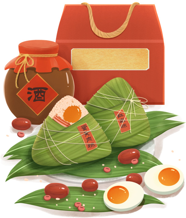 端午节粽子美食PNG素材，高清透明图片，节日元素丰富，免费下载