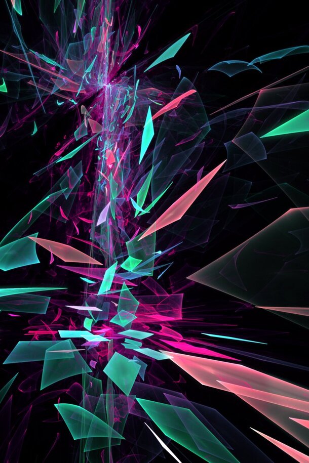 炫彩碎片背景PNG，高清透明几何/扁平/渐变设计素材下载