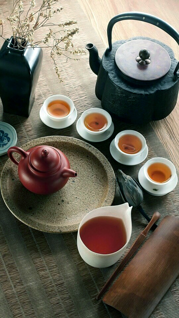 唯美茶壶茶杯意境PNG透明背景图，高清H5设计素材下载