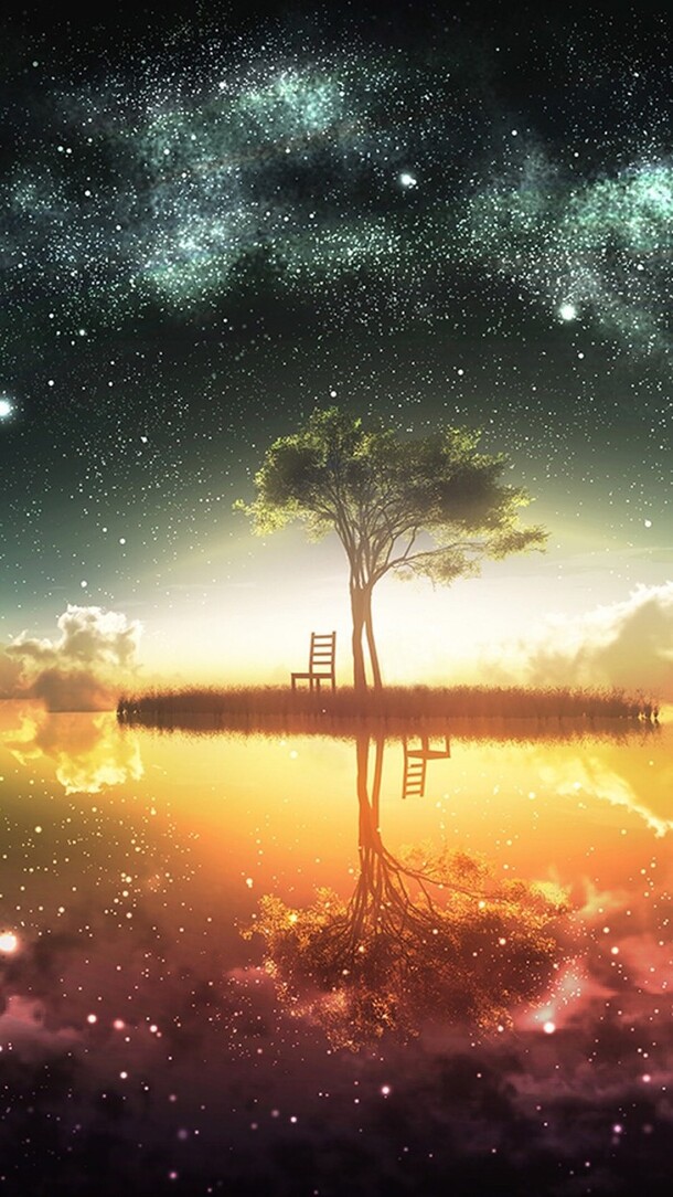 手绘插画梦幻时节，高清PNG透明背景元素，H5背景设计素材下载