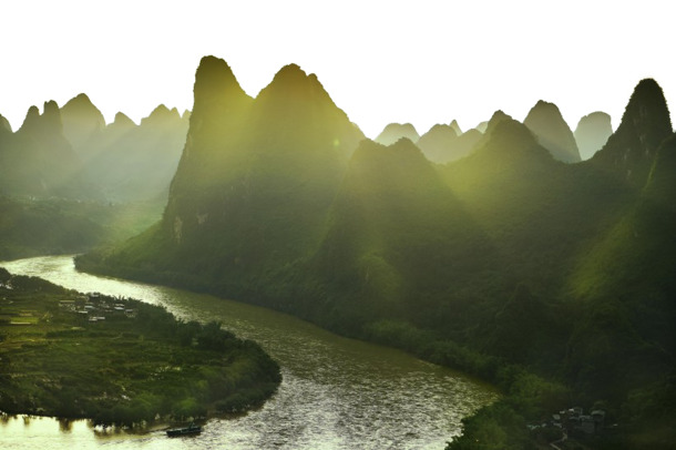 广西桂林阳朔绝美风景PNG透明图，高清摄影背景素材下载