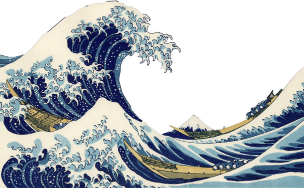 浮世绘手绘海浪，高清PNG透明背景，精美场景设计素材下载