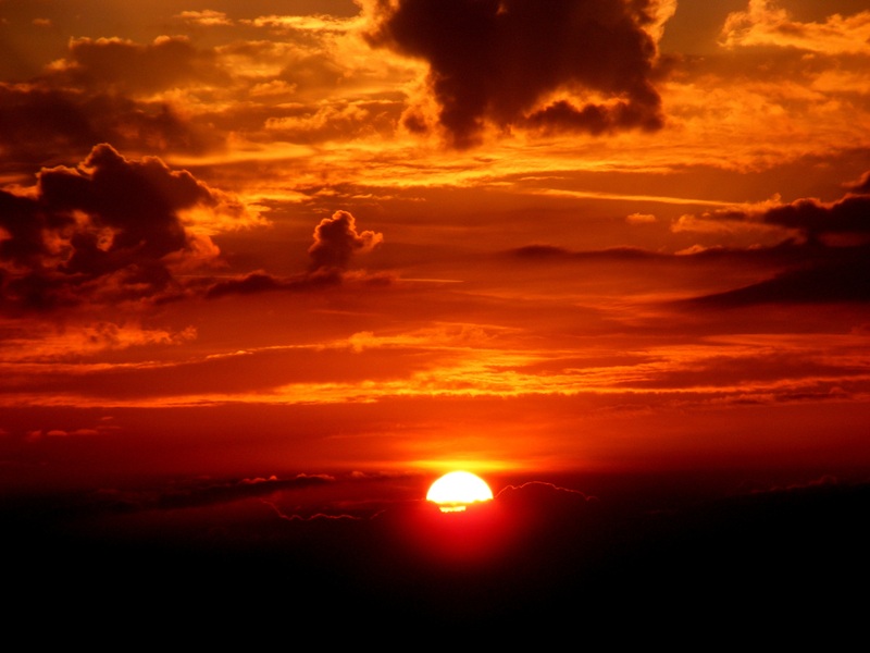 夕阳与火烧云绝美摄影，高清JPG风景图片，设计素材免费下载