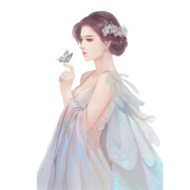 女王节手绘文艺小清新PNG透明图片，妇女节节日元素设计素材下载
