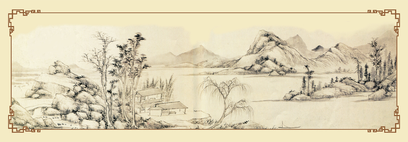 中国风山水画古典书画海报背景，高清JPG复古图片素材下载