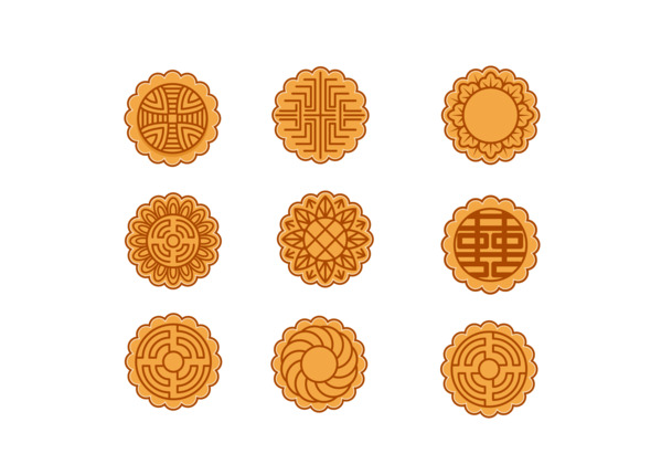 中秋手绘月饼PNG/AI设计素材，高清透明图片，节日元素丰富，免费下载
