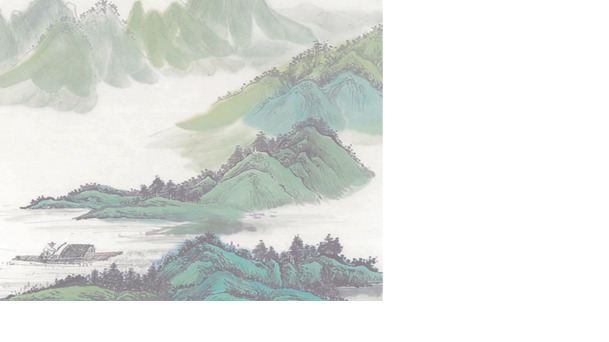 七夕情人节水墨山河海报背景，中国风PNG透明图片素材下载