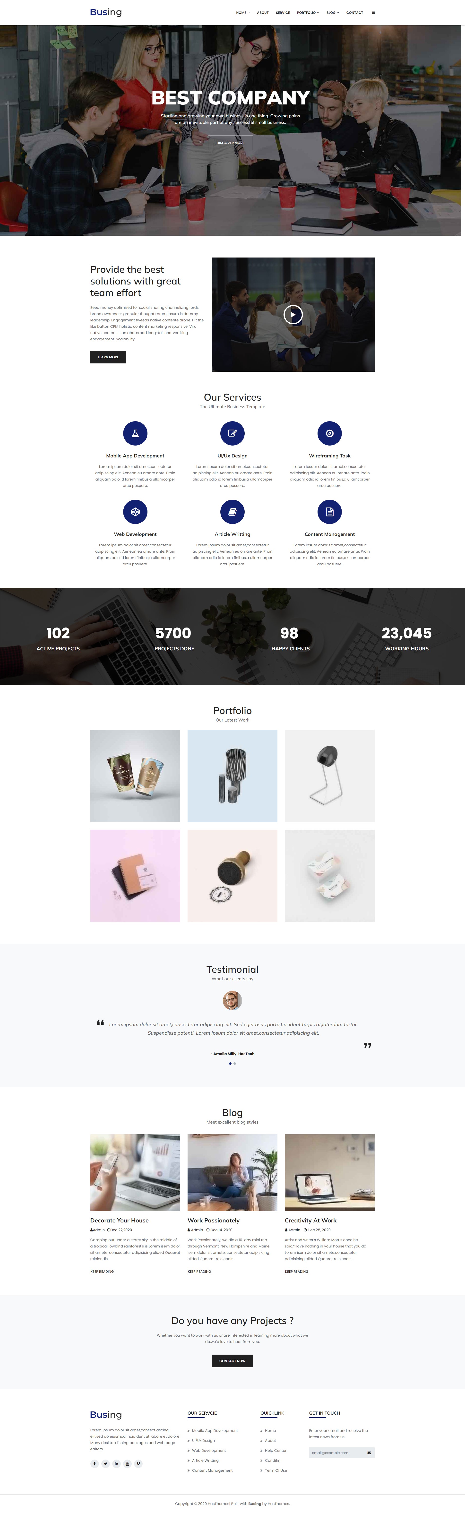 Bootstrap5响应式商务公司网站模板，bootstrap框架布局
