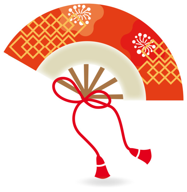 传统风韵扇面PNG透明图，元旦春节元宵节日素材下载