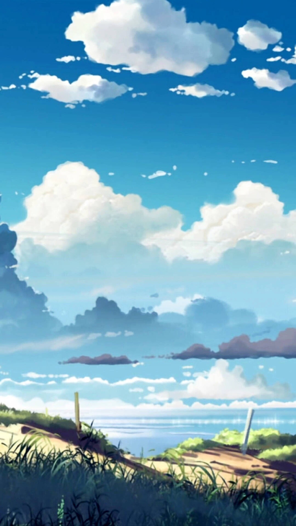 动漫天空蓝白云PNG透明背景，高清H5设计素材下载