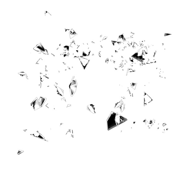 破碎玻璃PNG透明素材，高清几何漂浮元素，免费下载