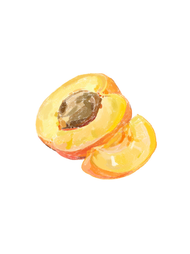 手绘黄桃插画，高清PNG透明桃子图片，卡通手绘元素设计素材下载