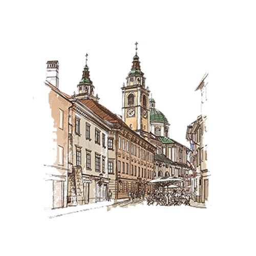 老上海建筑手绘PNG素材，高清透明背景，卡通手绘设计元素下载