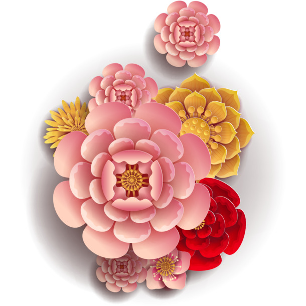 中国风国潮元素，高清PNG透明花瓣装饰图片，设计素材下载