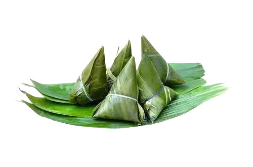 端午节粽子PNG素材，高清透明芦苇叶图案，节日设计元素下载