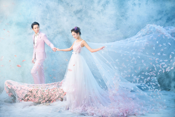 清新简约婚纱摄影，梦幻抽象PNG透明背景设计素材下载