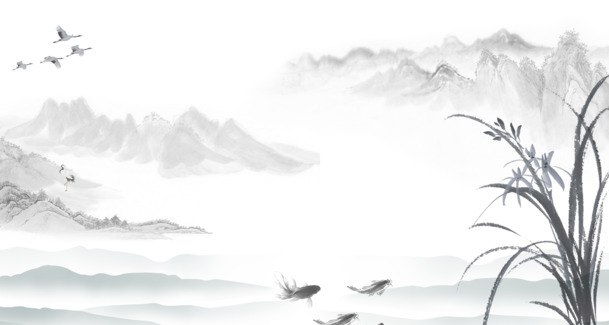 中国风山水古画背景PNG透明图，古典元素丰富，高清下载