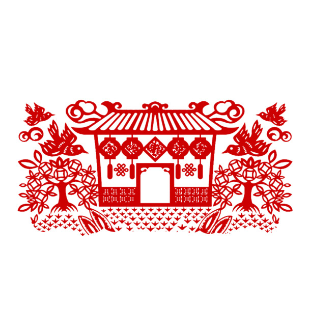 中国年画剪纸PNG透明高清素材，节日元素大放送，元旦春节元宵图片设计随心下