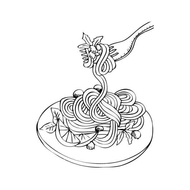 意大利面简笔画素材，高清PNG透明图片与PSD设计元素，免费下载
