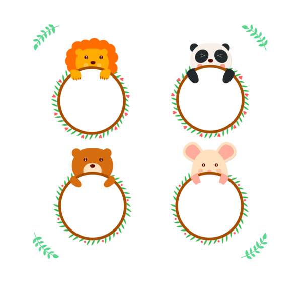 动物文案背景矢量图，高清PNG透明素材，创意边框设计元素下载