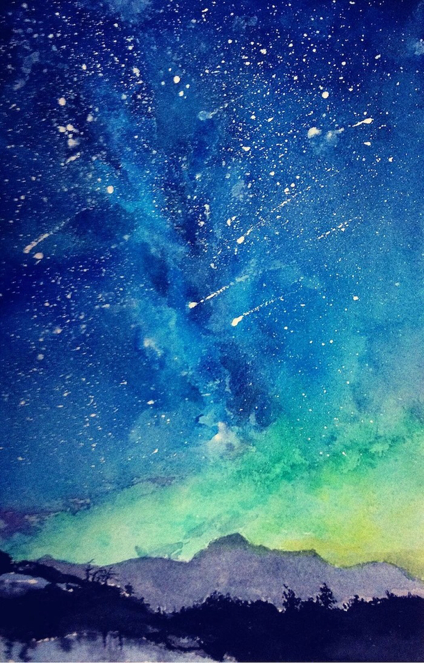 水彩流星雨梦幻海报背景，高清PNG透明元素，抽象梦幻设计素材下载