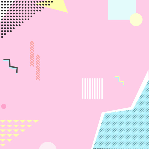 孟菲斯风高清PNG透明背景，几何扁平渐变设计素材下载