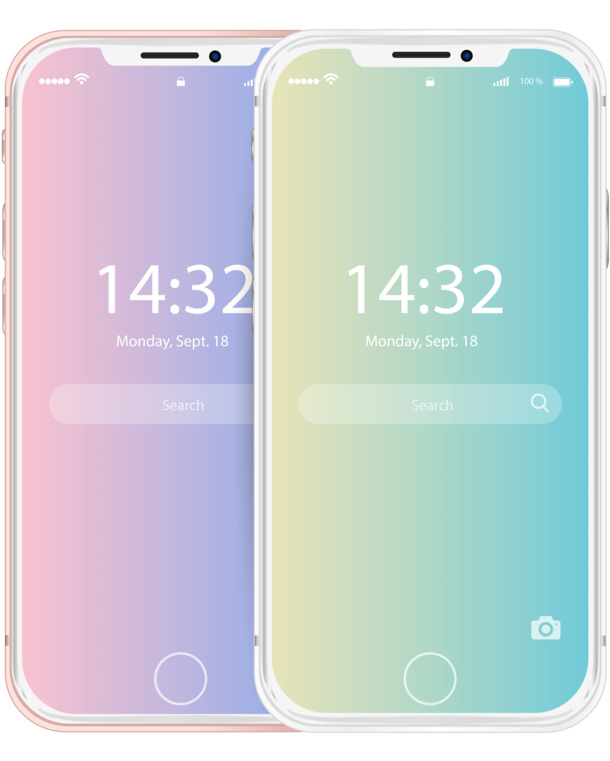 时尚手绘iPhoneX实物PNG透明图，AI格式设计素材，高清下载