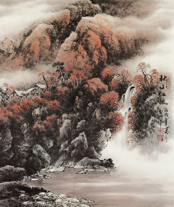 山水水墨背景，高清PNG透明图片素材，设计底纹元素免费下载