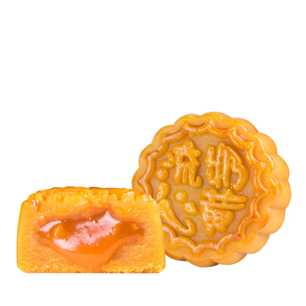中秋节创意，流心奶黄月饼PNG透明图，高清节日元素设计素材下载