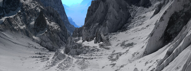 雪山山谷高清PNG透明背景图片，摄影风景素材下载