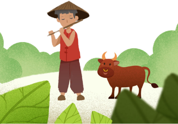 清明牧童吹笛伴牛PNG透明图，节日元素丰富，其他节日图片素材任你下