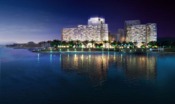 湖畔夜色海报背景，高清PNG透明素材，风景摄影元素免费下载