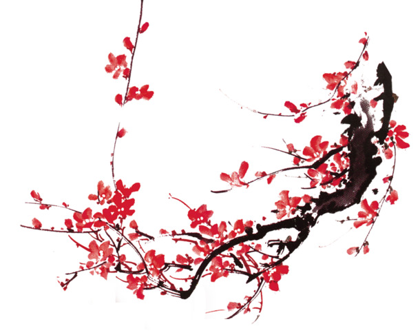 古风桃花生机PNG透明装饰，中国风高清图片素材免费下载