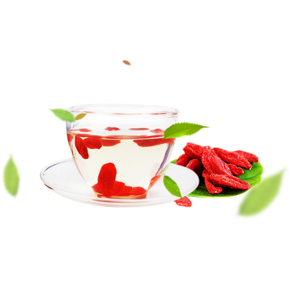枸杞茶PNG透明图，高清植物元素，PSD设计素材下载