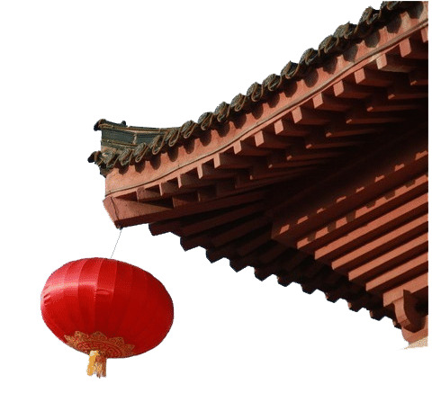 中国风楼宇灯笼PNG透明图片素材，高清装饰元素，免费下载