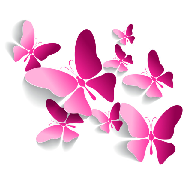 妇女节紫色蝴蝶PNG素材，高清透明图片，节日设计元素免费下载