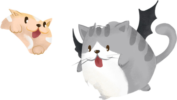 小猫带翼飞翔，高清PNG透明图，动植物创意素材免费下载