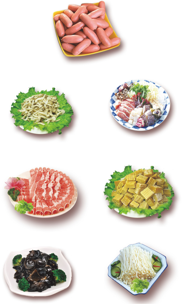 火锅配菜涮菜PNG透明免抠素材，高清设计元素一键下载